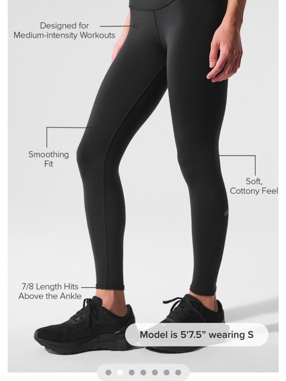 ALO Yoga Black 7/8 High-Rise Performance Leggings